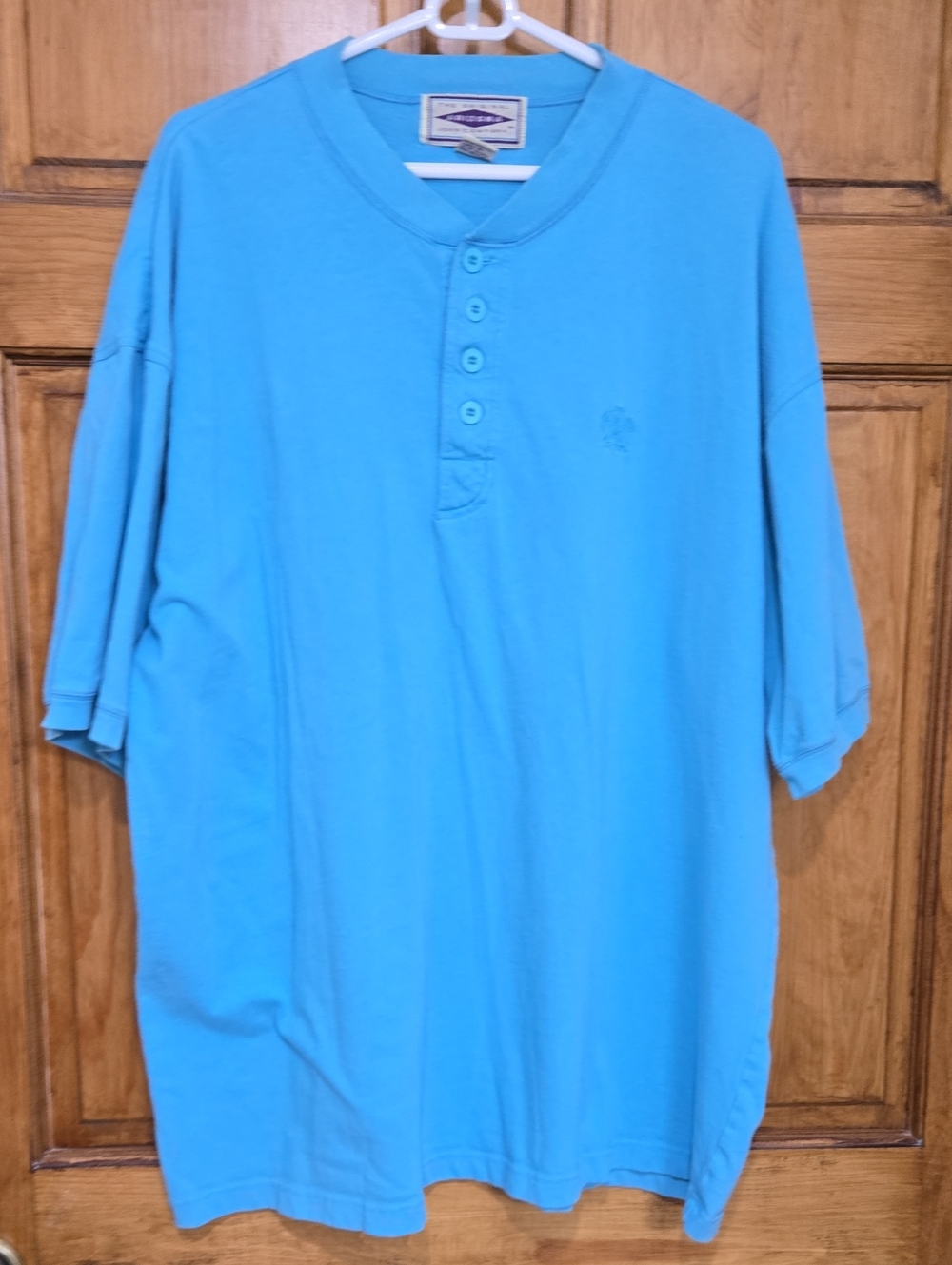 Arizona Jean Company Light Blue Henley Polo Shirt